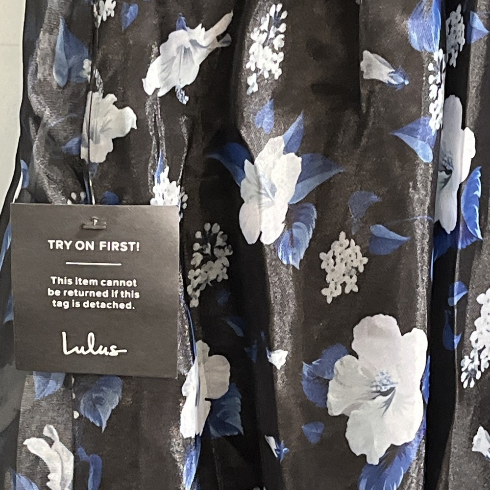 Lulus Dress Black Floral Organza Bustier Midi Size XXL Event Gala Wedding Guest - Picture 4 of 14